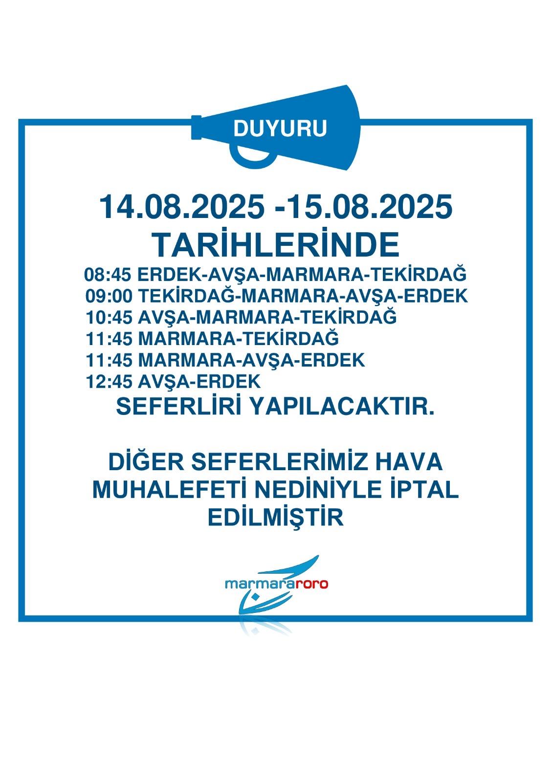 marmara roro seferler 